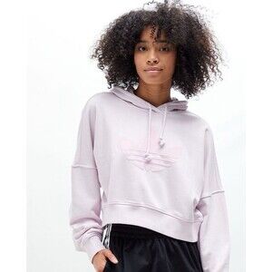 Adidas Light Pink '80s Cropped Oversized Hoodie size Small